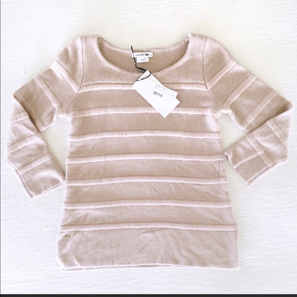 BNWT Lacoste Blush Cashmere sweater size 0 (32)